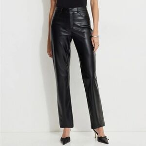 Black faux leather pants